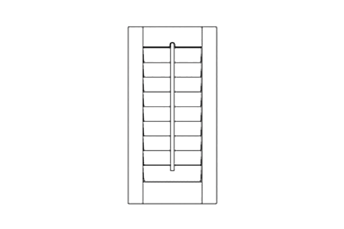 Plantation Shutters with centre Tilt Rod