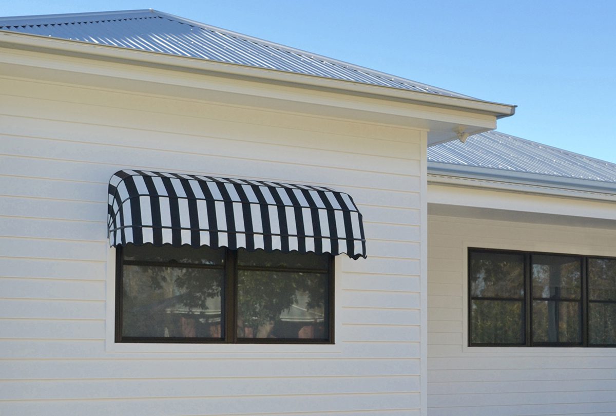 Black and White Stripe Awning