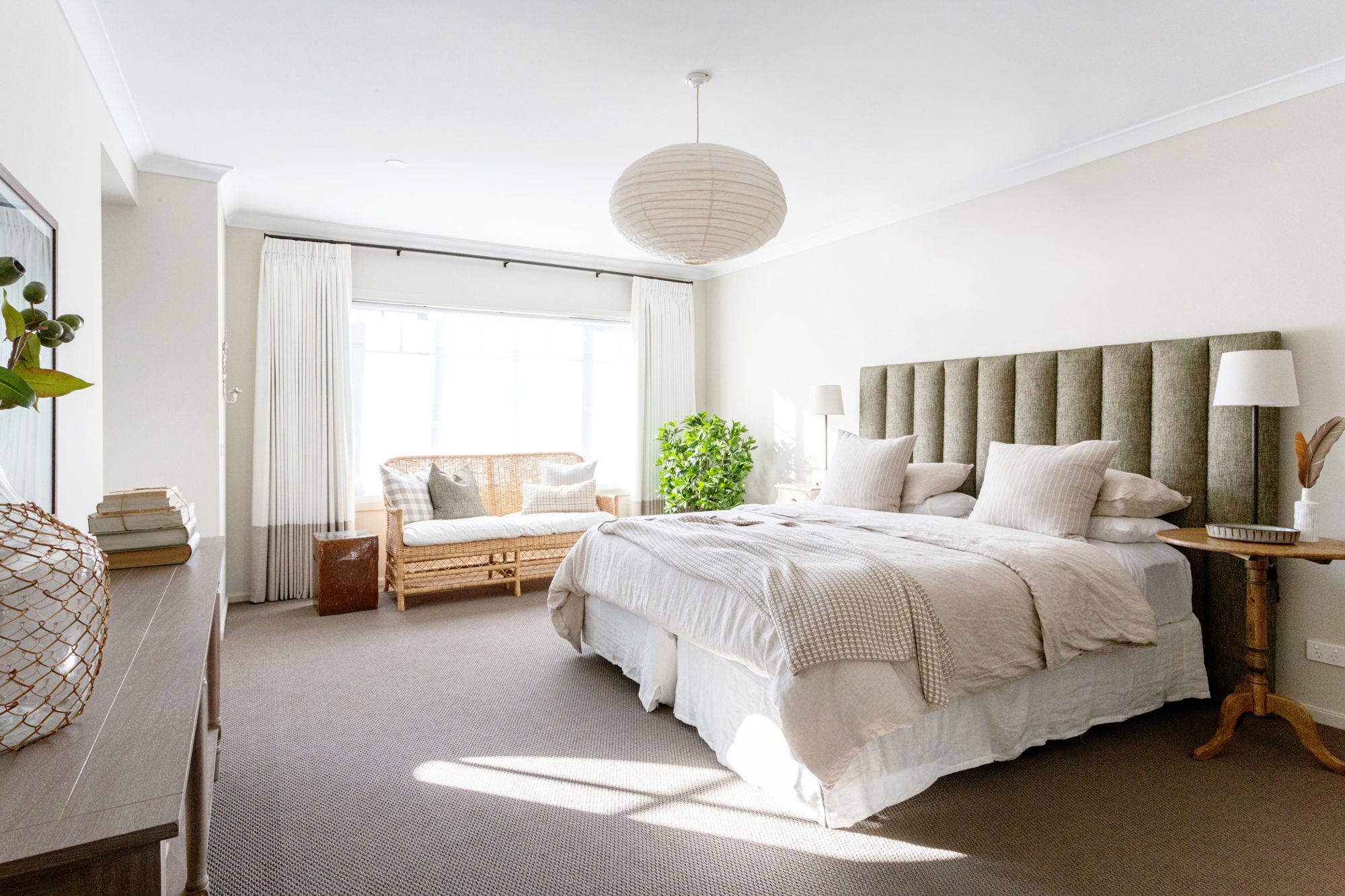 Pinch Pleat Curtains with Banding on Black Track