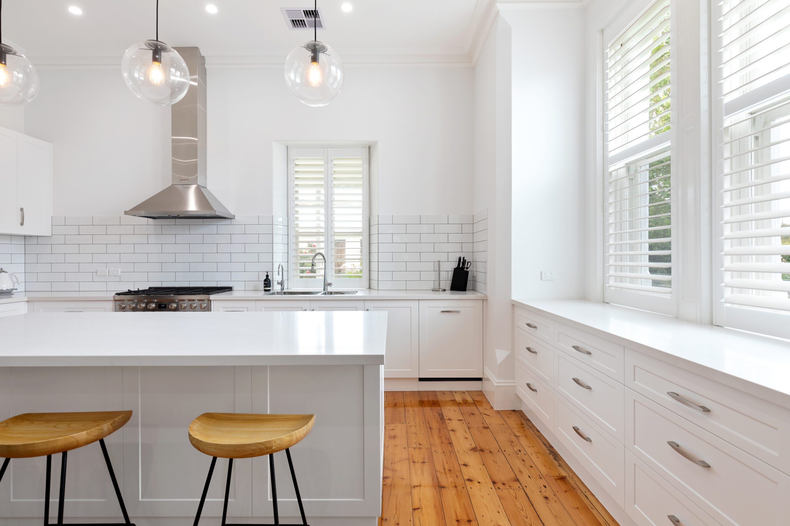 Plantation Shutters in kitchen