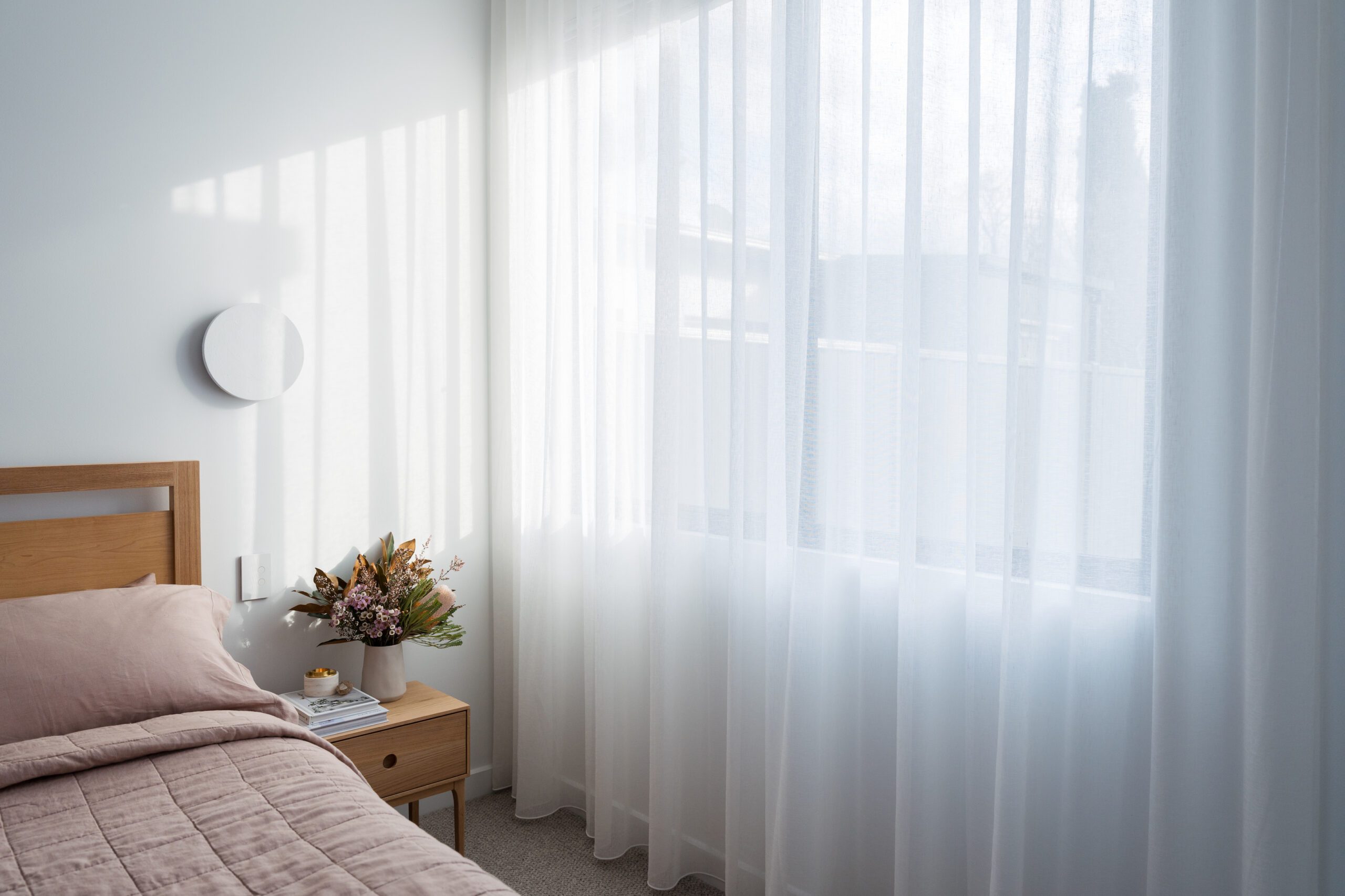 Bedroom Wave Fold Sheer Curtains